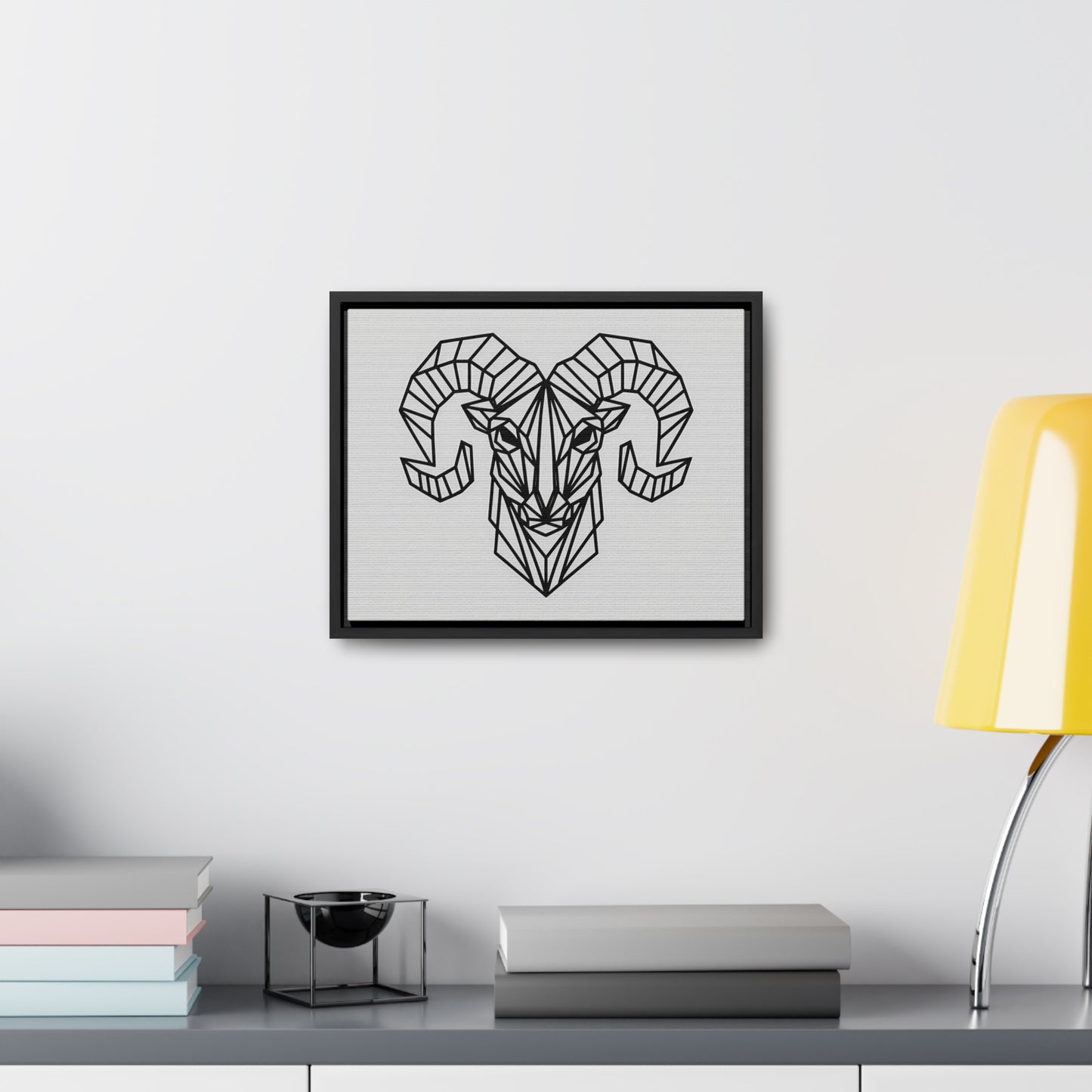 Geometric Ram's Head - Gallery Canvas Wraps, Horizontal Frame