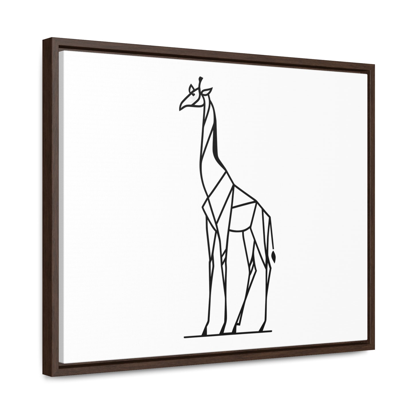 Geometric Giraffe Silhouette - Gallery Canvas Wraps, Horizontal Frame