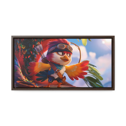 "Feathered Adventurer: The Brave Bird Archer" - Gallery Canvas Wraps, Horizontal Frame