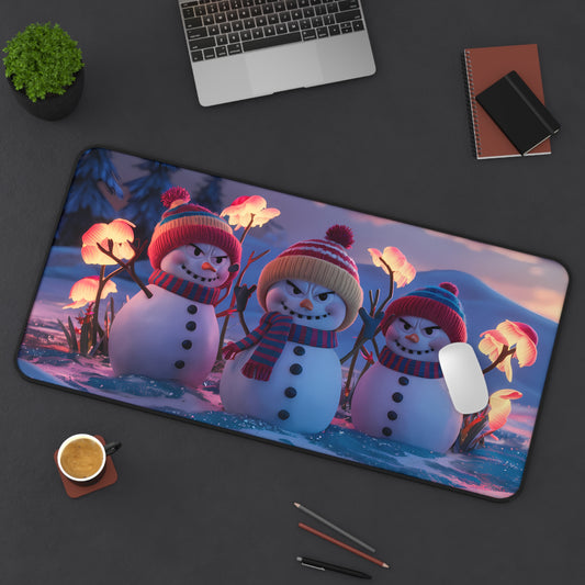 Frosty Foes in the Glow of Winter - Desk Mat