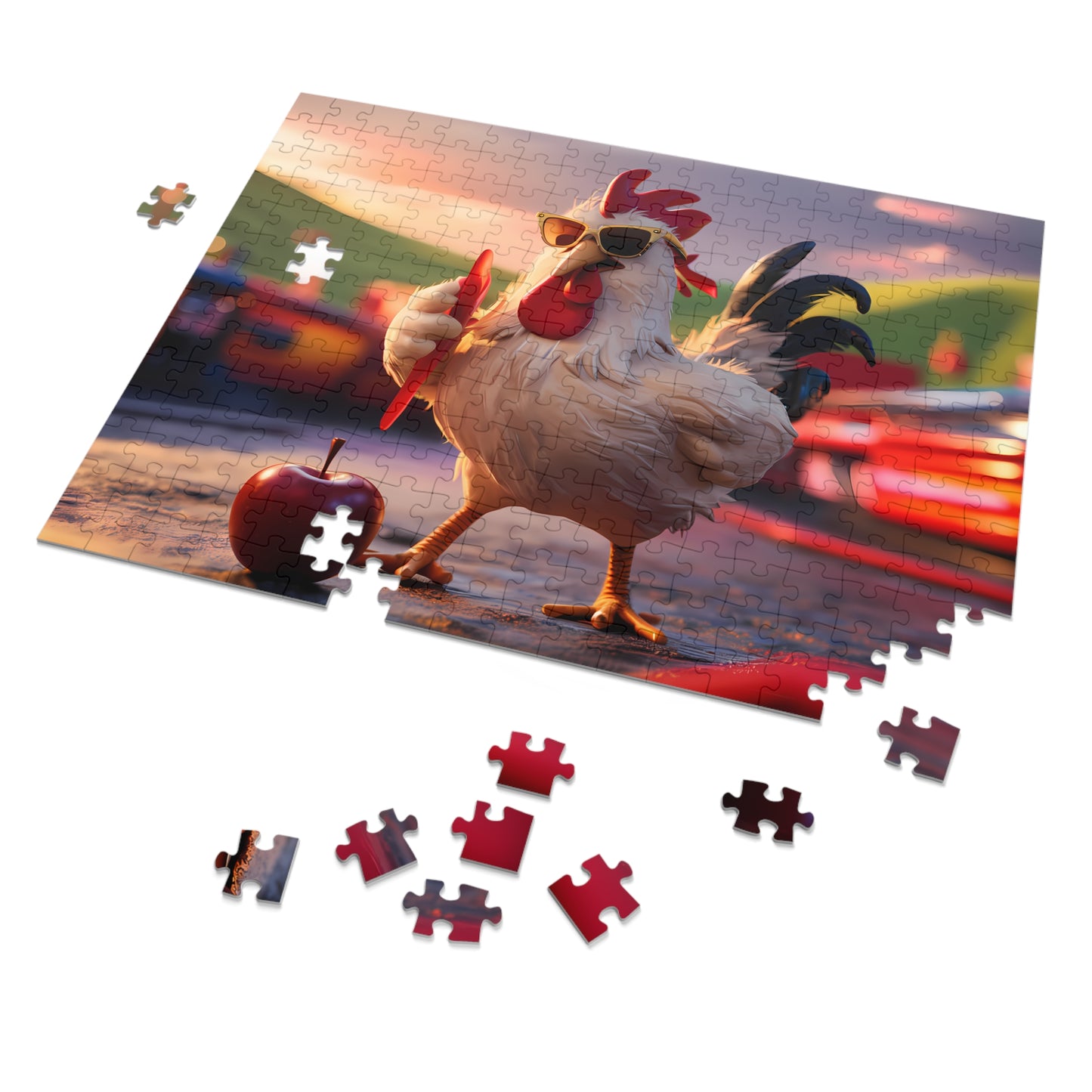 Cool Rooster's Apple Adventure - Jigsaw Puzzle (30, 110, 252, 500,1000-Piece)