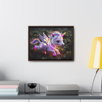 "Cybernetic Unicorn's Twilight Adventure" - Gallery Canvas Wraps, Horizontal Frame