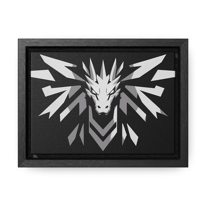 "Silver Dragon Crest" - Gallery Canvas Wraps, Horizontal Frame