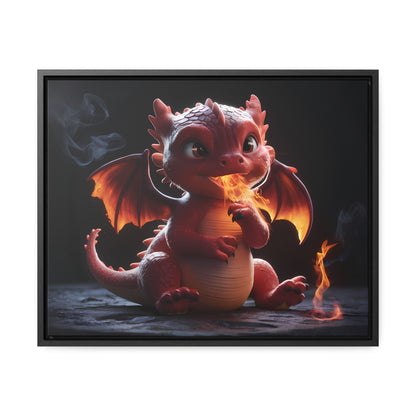 "Baby Dragon's First Flame" - Gallery Canvas Wraps, Horizontal Frame