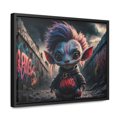 Rebel Gremlin in the Neon Alley - Gallery Canvas Wraps, Horizontal Frame