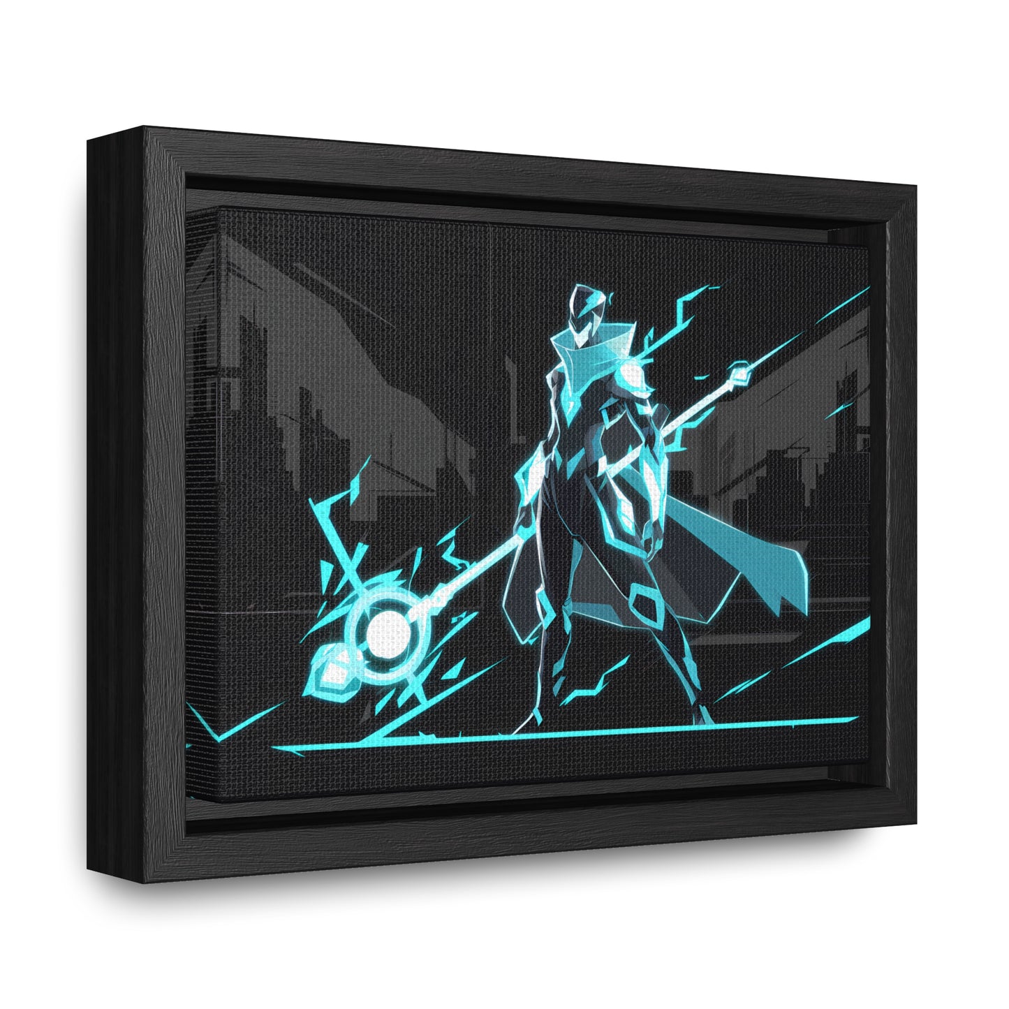 Arbiter of the Neon Void - Gallery Canvas Wraps, Horizontal Frame