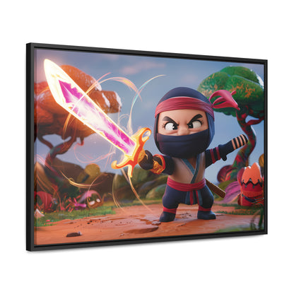 Ninja's Radiant Blade Adventure - Gallery Canvas Wraps, Horizontal Frame