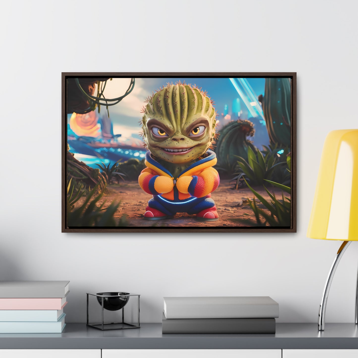 "Desert Champion: The Prickly Warrior" - Gallery Canvas Wraps, Horizontal Frame