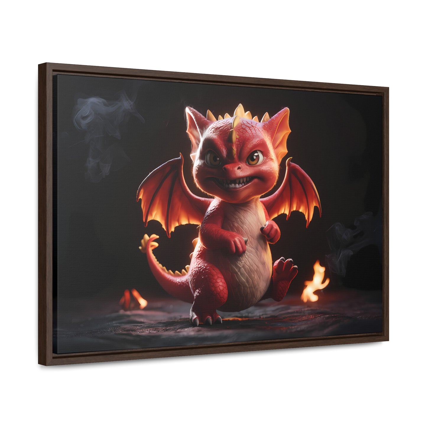 "Fiery Little Guardian" - Gallery Canvas Wraps, Horizontal Frame