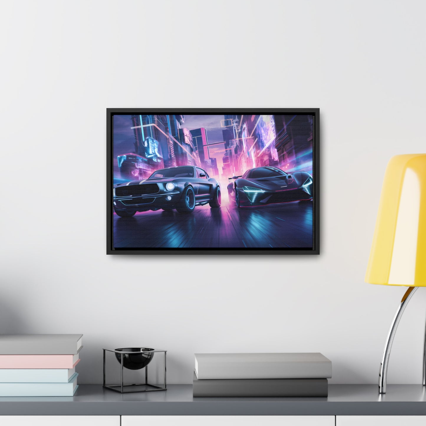 Neon Speed Duel - Gallery Canvas Wraps, Horizontal Frame