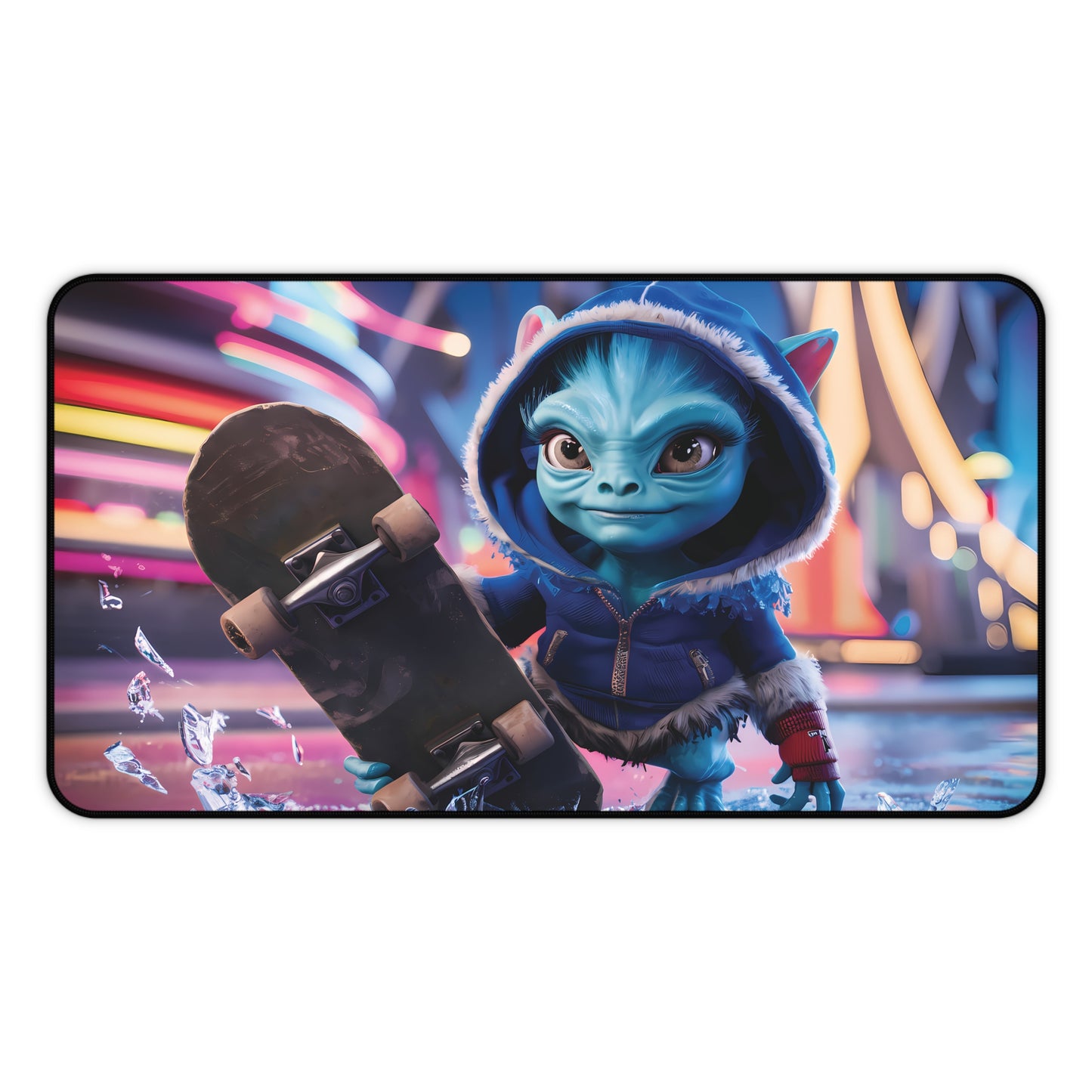 Cute Ice Alien Skater - Desk Mat