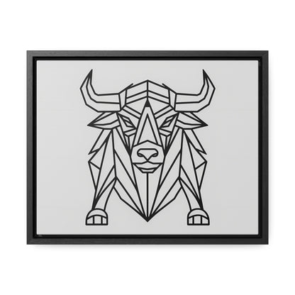 Geometric Bull - Gallery Canvas Wraps, Horizontal Frame