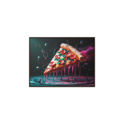 "Cosmic Slice of Pizza Bliss" - Gallery Canvas Wraps, Horizontal Frame