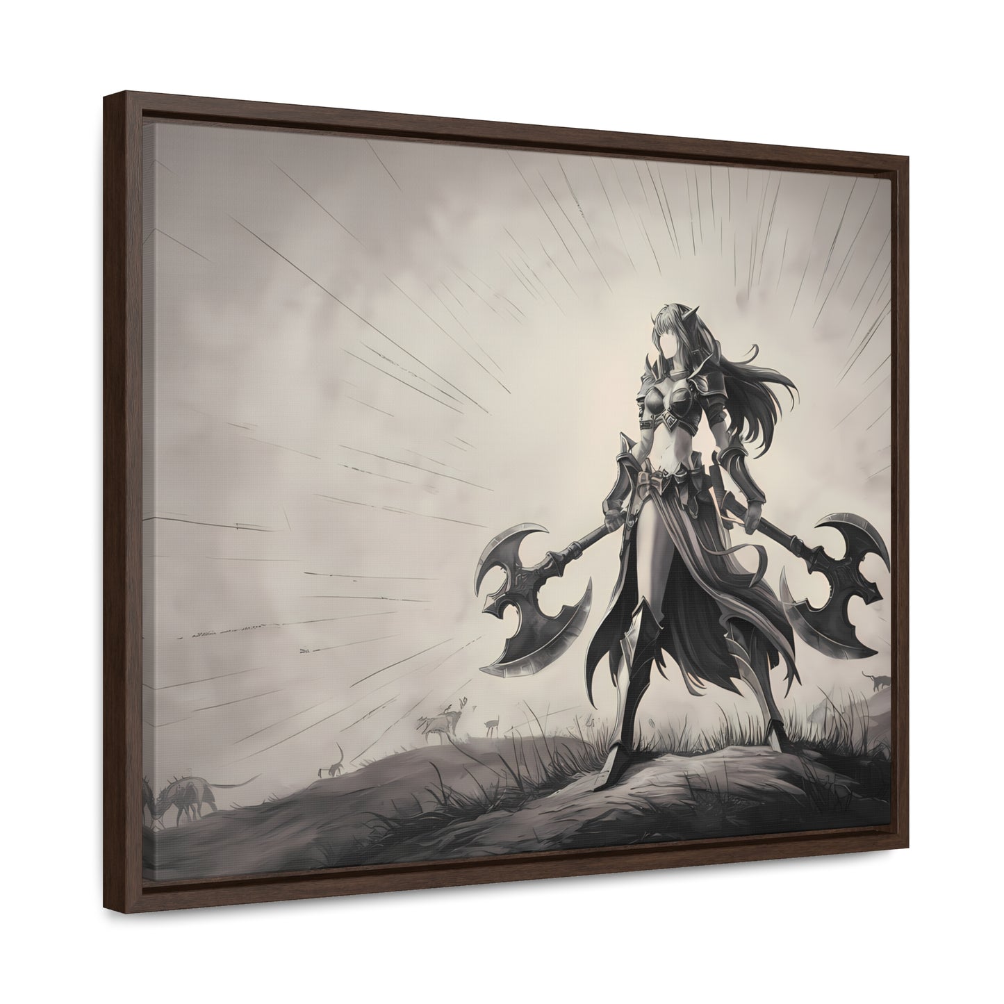 Warrior of the Twilight Plains - Gallery Canvas Wraps, Horizontal Frame