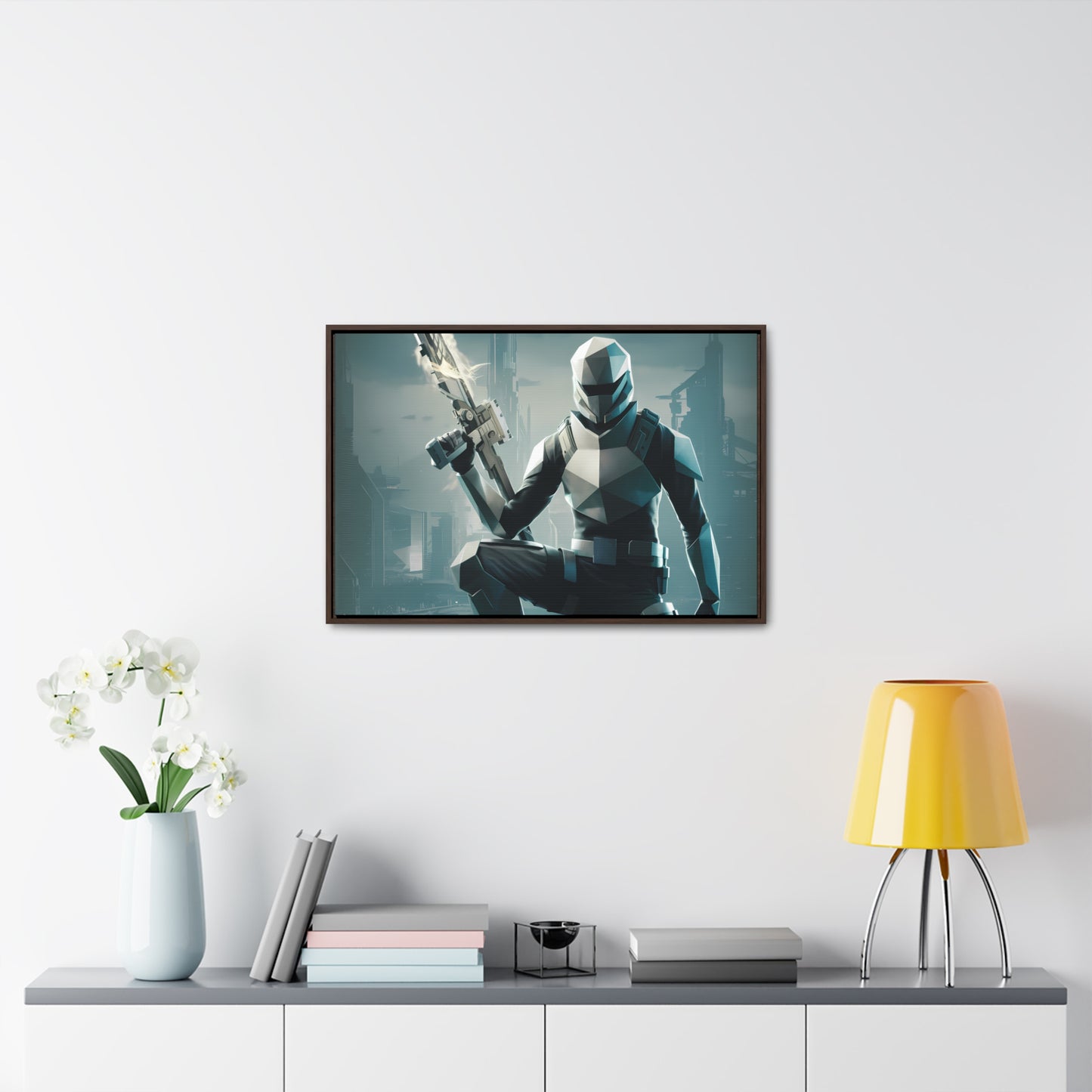 Guardian of the Futuristic Citadel - Gallery Canvas Wraps, Horizontal Frame