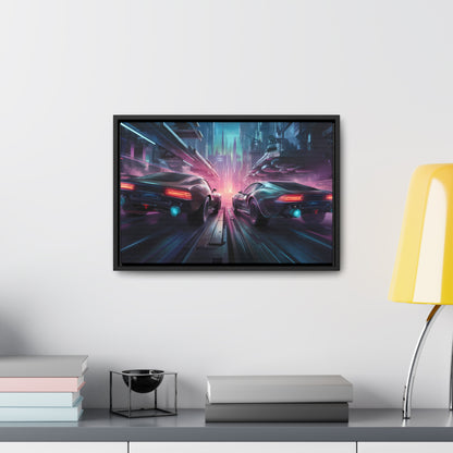 Neon Horizon: Velocity Clash - Gallery Canvas Wraps, Horizontal Frame