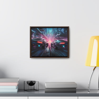 Neon Horizon: Velocity Clash - Gallery Canvas Wraps, Horizontal Frame