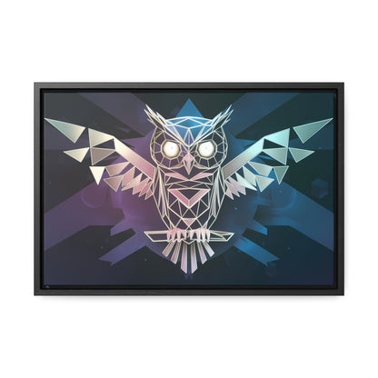 "Geometric Owl of Wisdom" - Gallery Canvas Wraps, Horizontal Frame