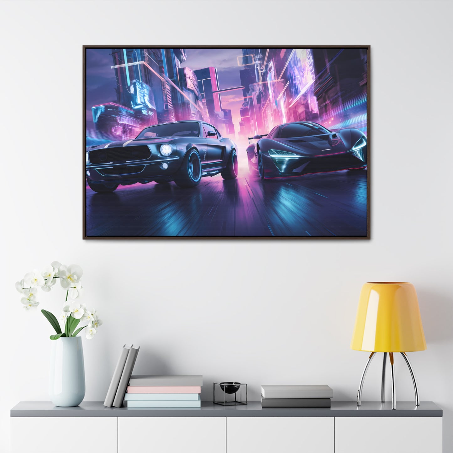 Neon Speed Duel - Gallery Canvas Wraps, Horizontal Frame