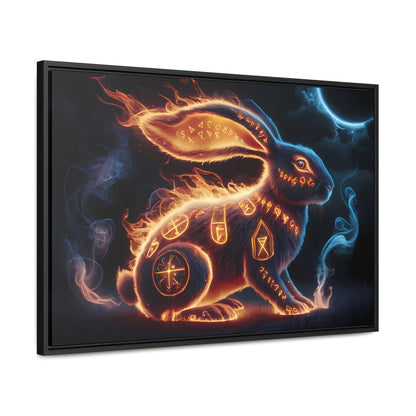 Runic Flame Rabbit - Gallery Canvas Wraps, Horizontal Frame