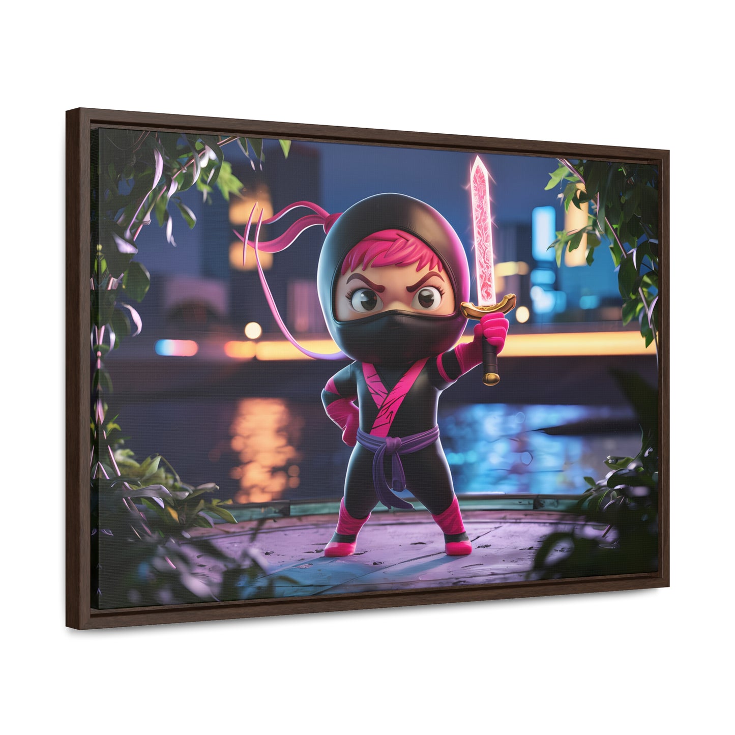 Blade of the Pink Ninja - Gallery Canvas Wraps, Horizontal Frame