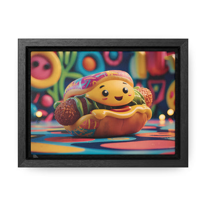 Cheerful Burger Adventure - Gallery Canvas Wraps, Horizontal Frame