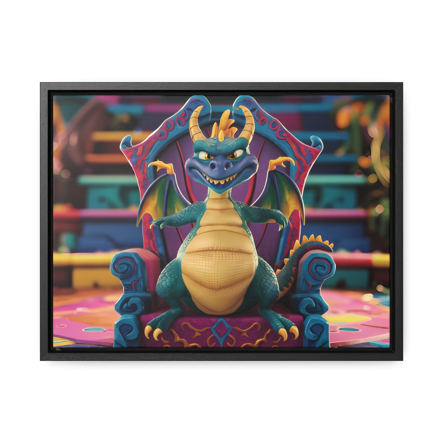 Dragon King on His Throne - Gallery Canvas Wraps, Horizontal Frame