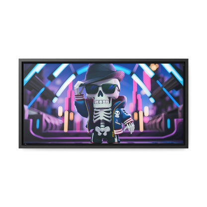 "Neon Skull Groove" - Gallery Canvas Wraps, Horizontal Frame