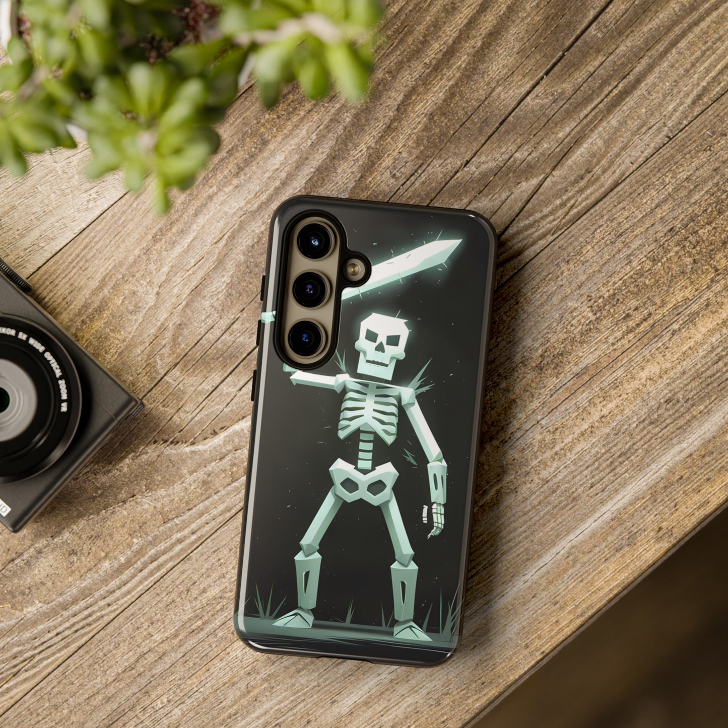 Geometric Skeleton Swordsman - Smartphone Tough Cases