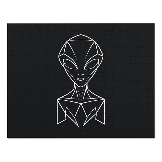 "Geometric Alien Silhouette" - Jigsaw Puzzle (30, 110, 252, 500,1000-Piece)