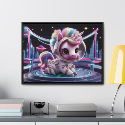 "Galactic Unicorn Explorer" - Gallery Canvas Wraps, Horizontal Frame