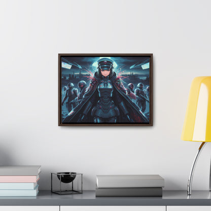 Cybernetic Enforcer: Rise of the Neon Syndicate - Gallery Canvas Wraps, Horizontal Frame