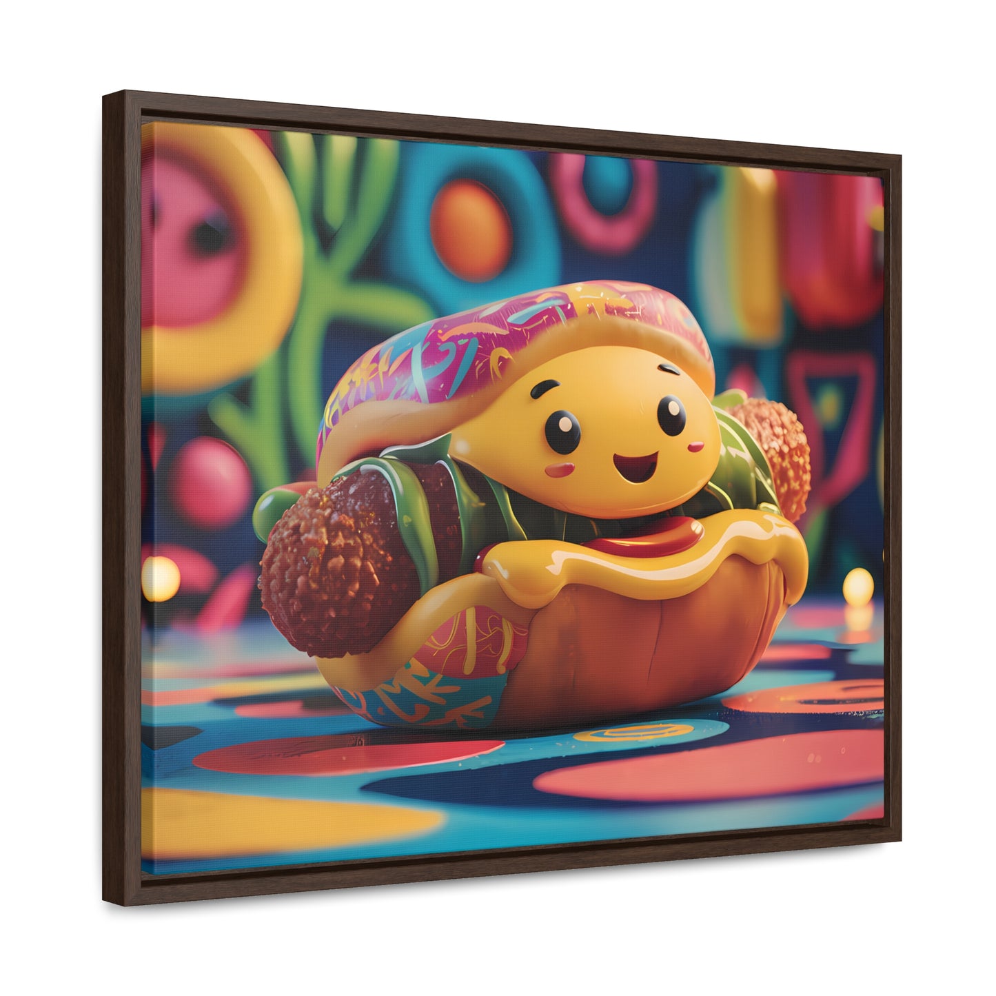 Cheerful Burger Adventure - Gallery Canvas Wraps, Horizontal Frame