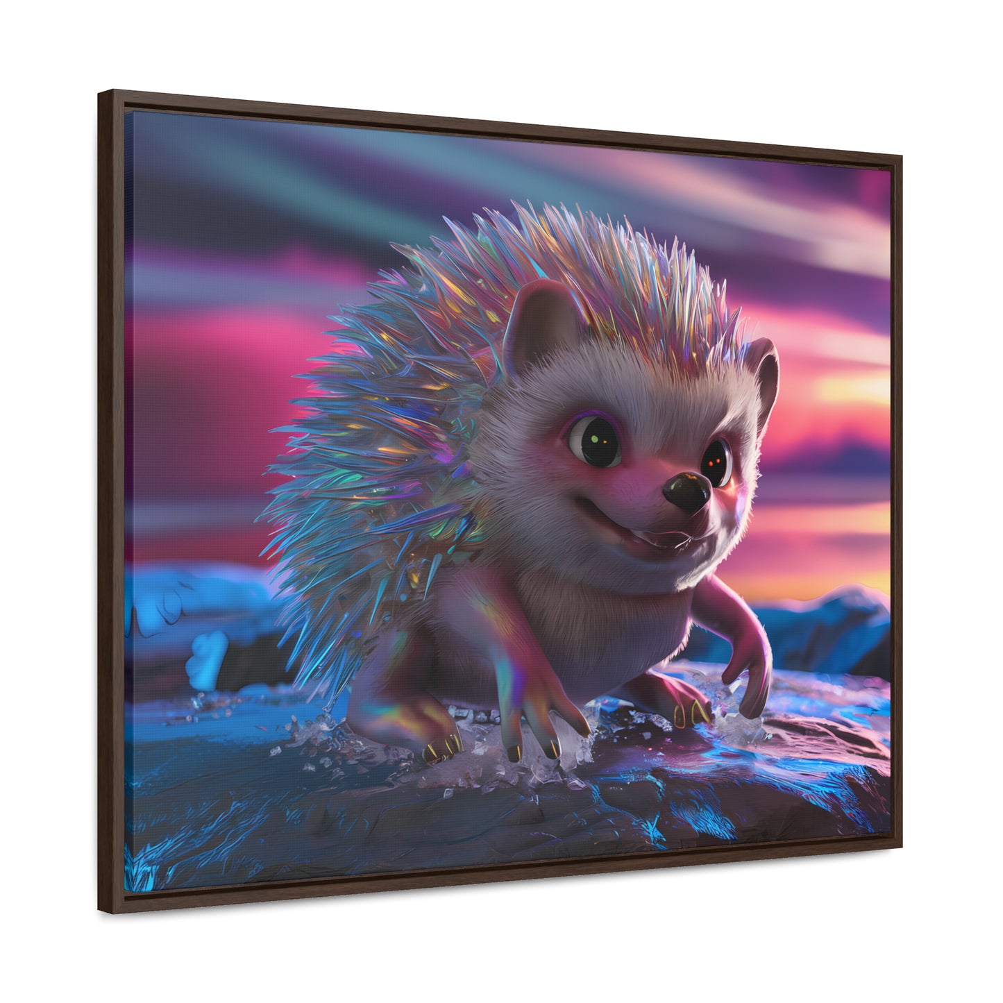 Prismatic Hedgehog at Dusk - Gallery Canvas Wraps, Horizontal Frame