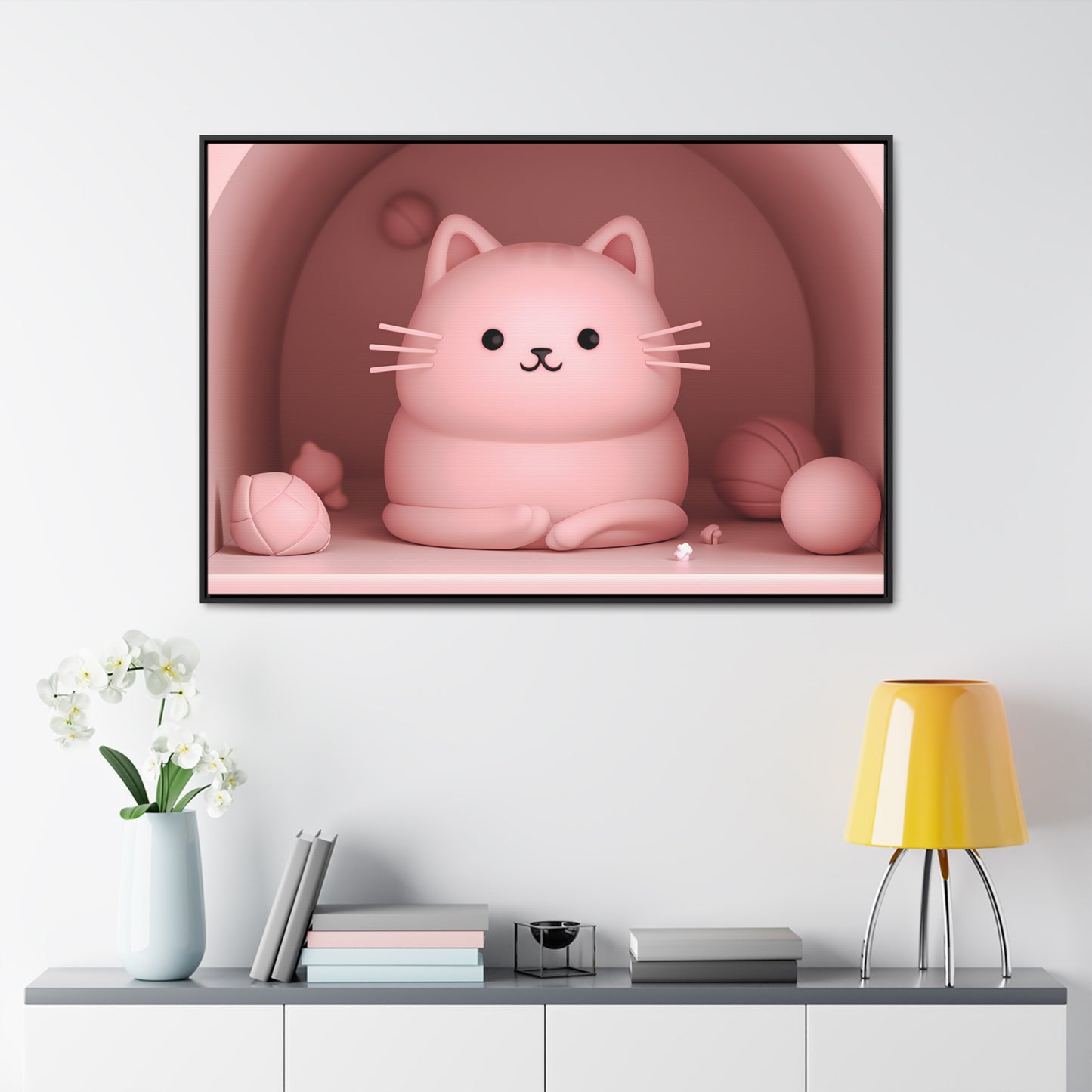 Purrfectly Pink Serenity - Gallery Canvas Wraps, Horizontal Frame