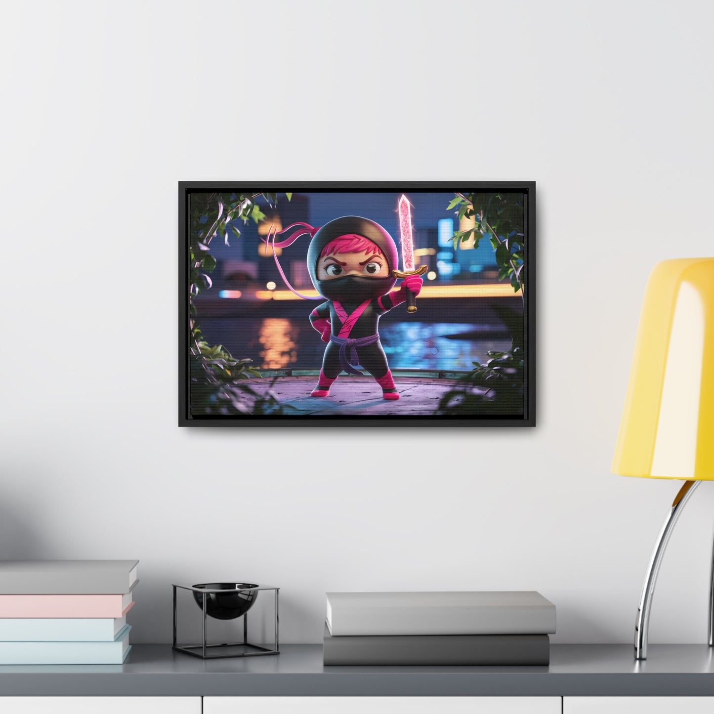 Blade of the Pink Ninja - Gallery Canvas Wraps, Horizontal Frame