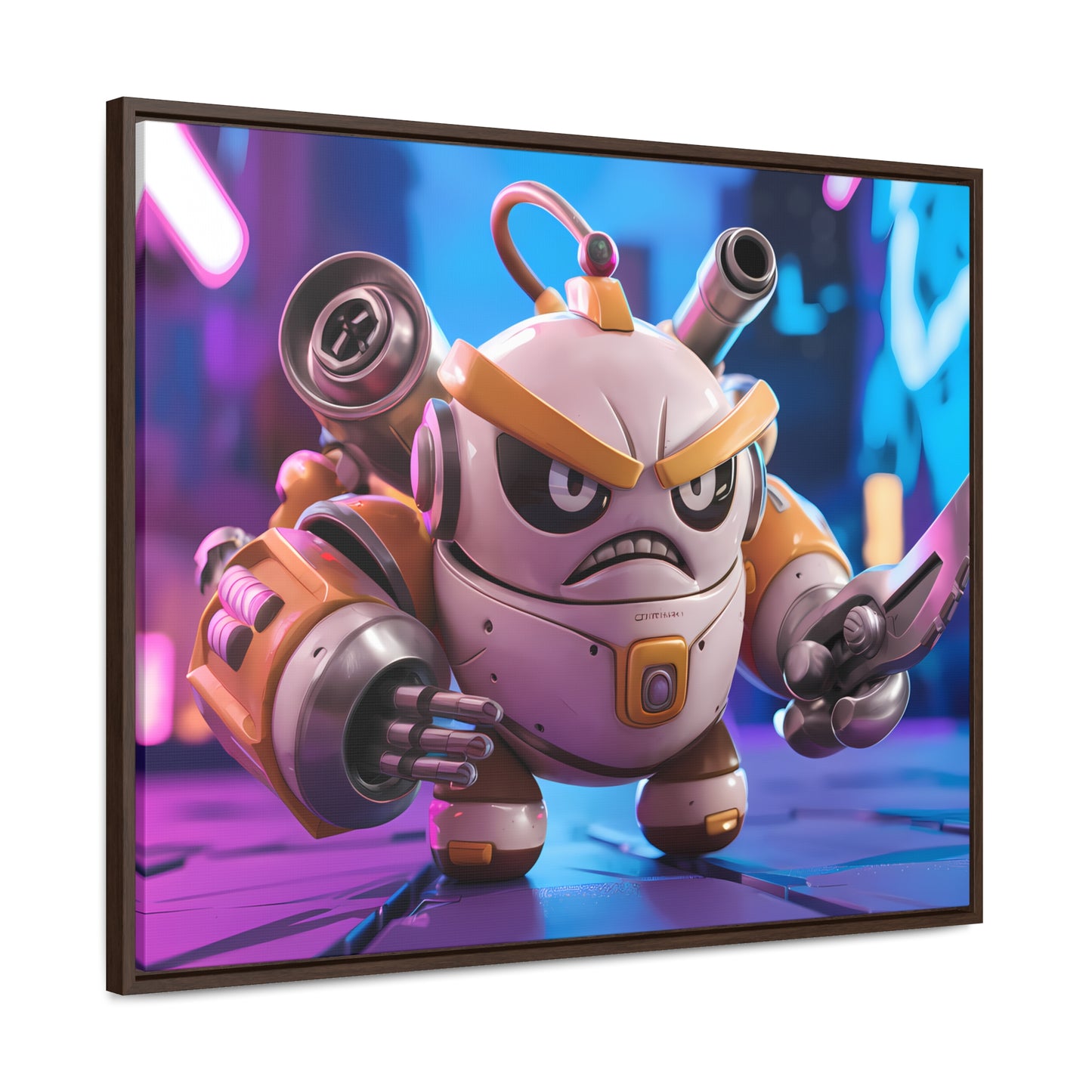 Battle-Ready Robo Warrior - Gallery Canvas Wraps, Horizontal Frame