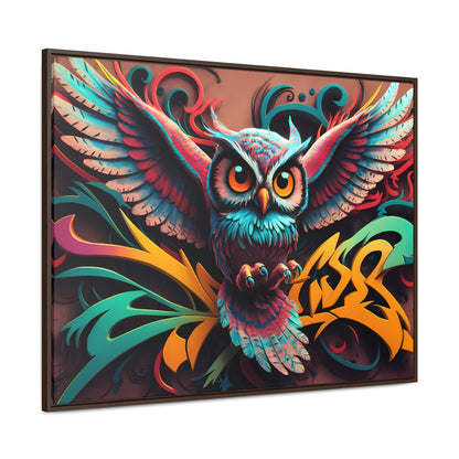 Vibrant Owl Symphony - Gallery Canvas Wraps, Horizontal Frame