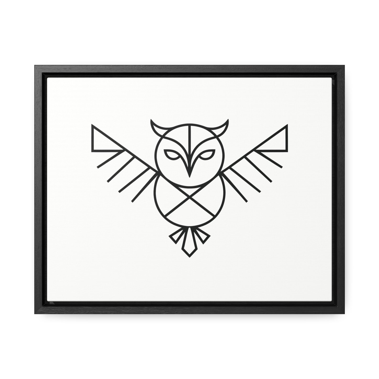 Geometric Owl Symbol - Gallery Canvas Wraps, Horizontal Frame