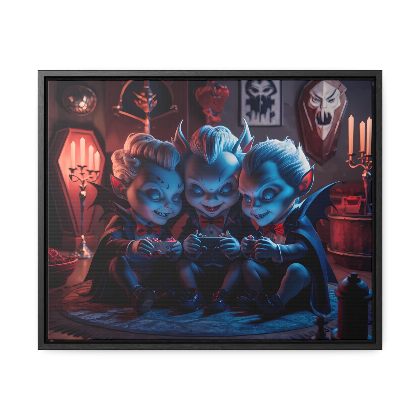 "Night of the Gaming Vampires" - Gallery Canvas Wraps, Horizontal Frame