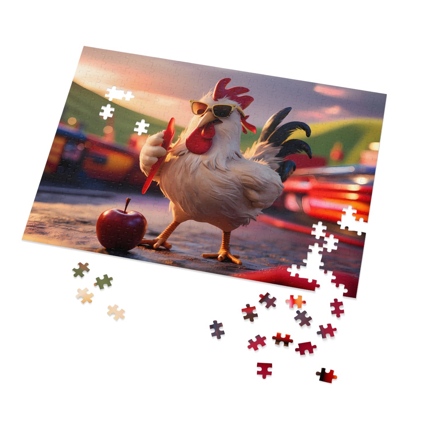 Cool Rooster's Apple Adventure - Jigsaw Puzzle (30, 110, 252, 500,1000-Piece)