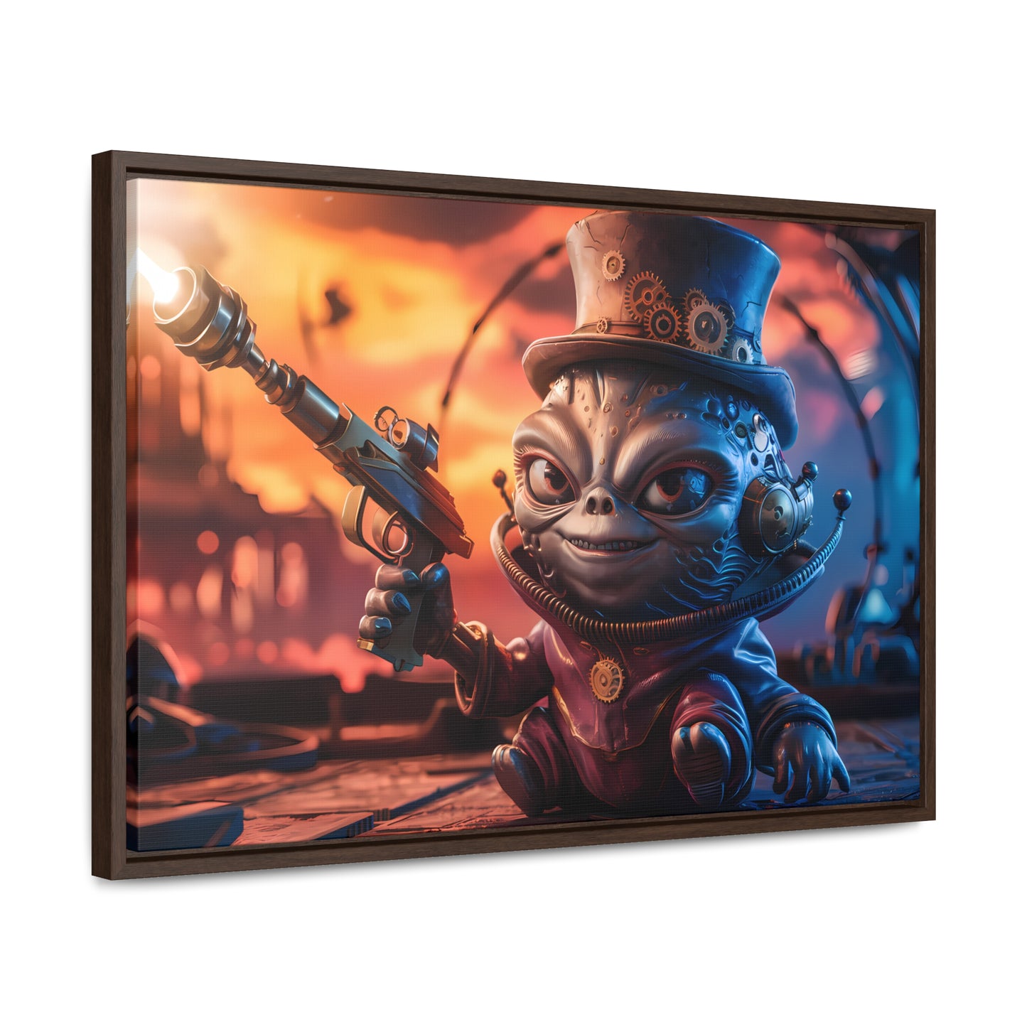 "Clockwork Gunslinger at Dusk" - Gallery Canvas Wraps, Horizontal Frame