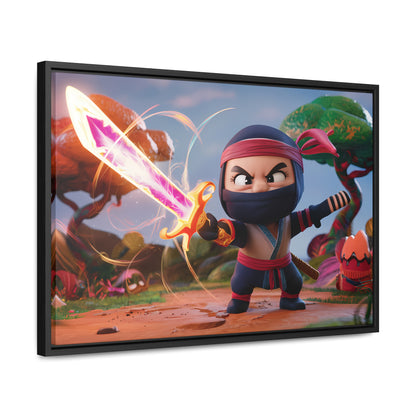 Ninja's Radiant Blade Adventure - Gallery Canvas Wraps, Horizontal Frame