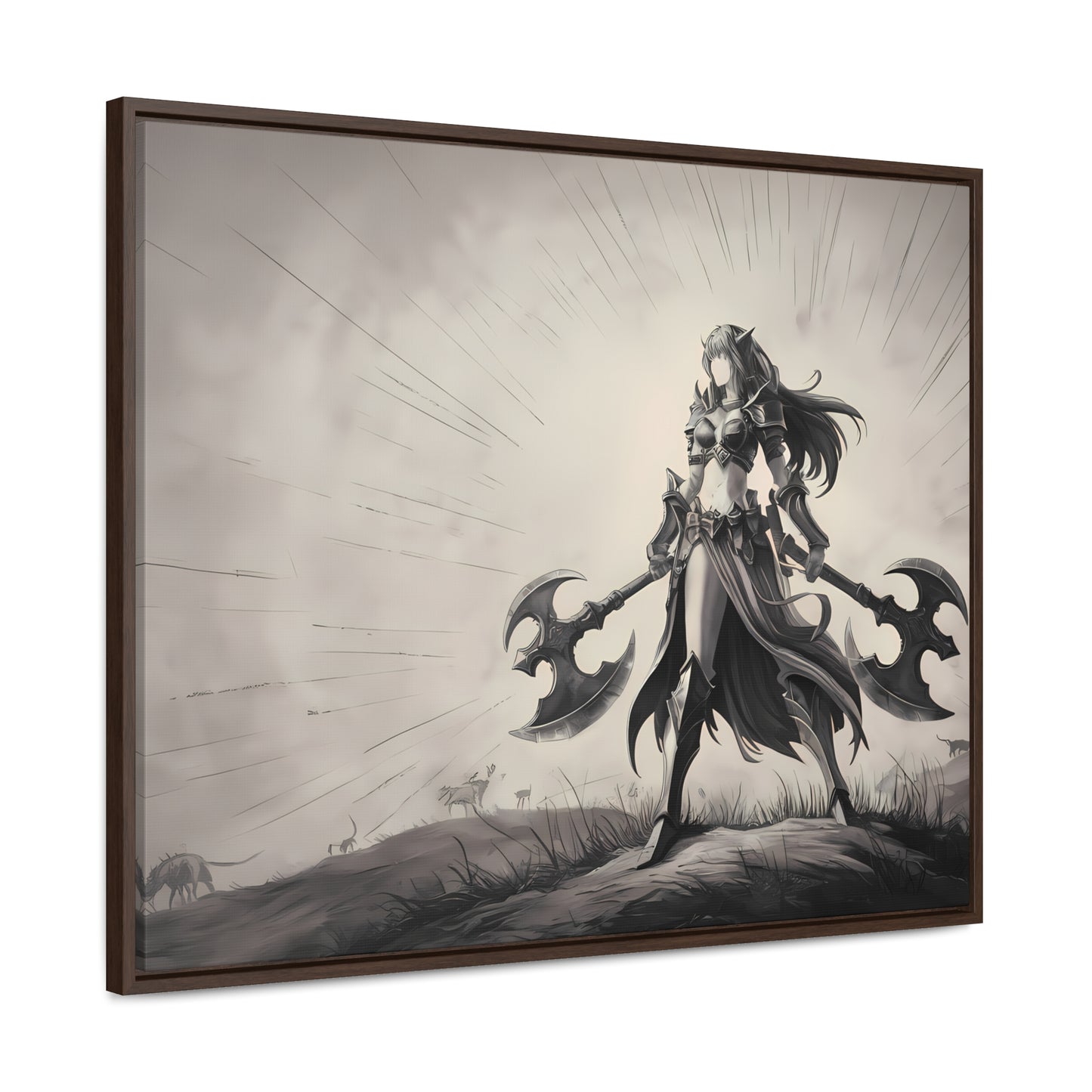 Warrior of the Twilight Plains - Gallery Canvas Wraps, Horizontal Frame