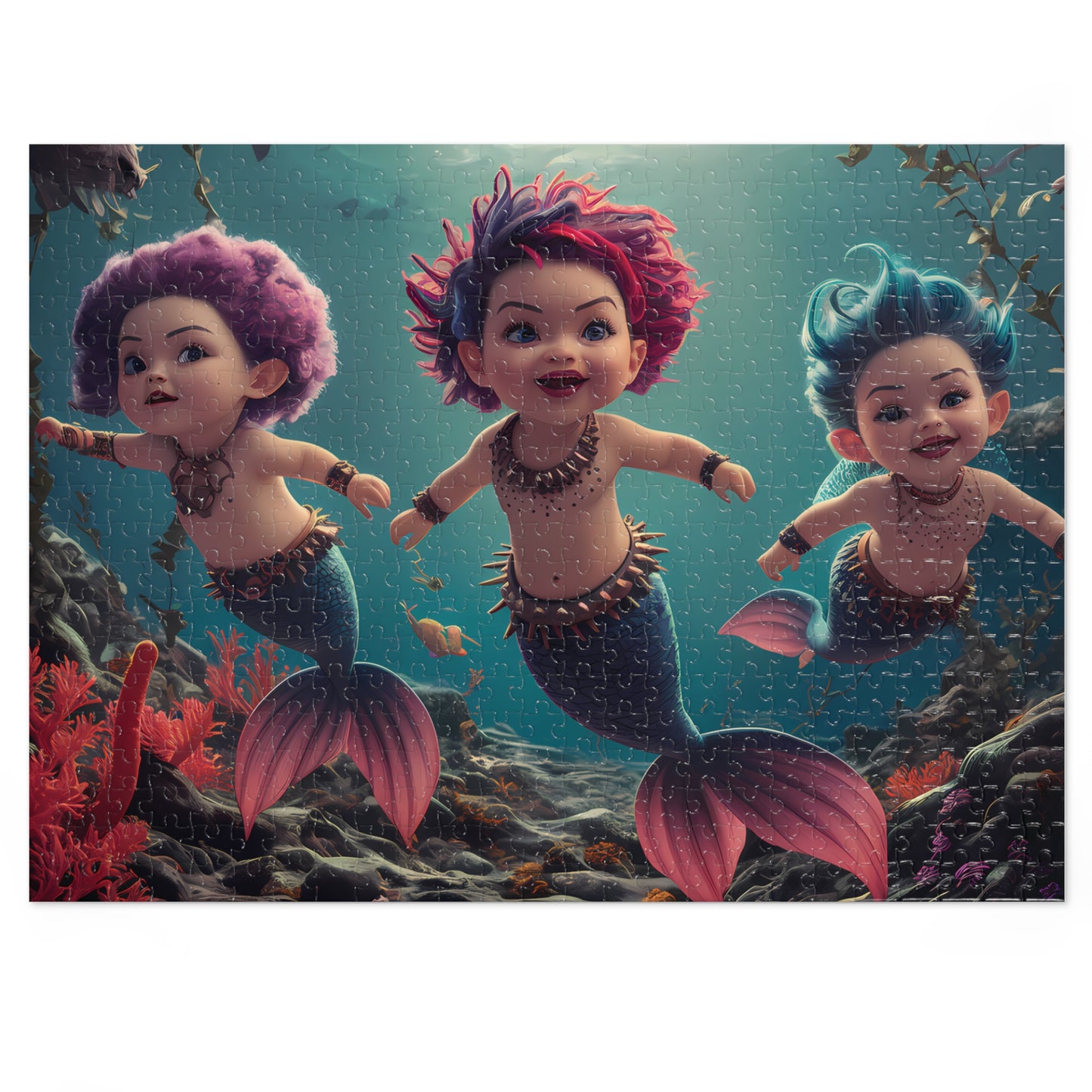 Cute Mermaids - Jigsaw Puzzle (30, 110, 252, 500,1000-Piece)