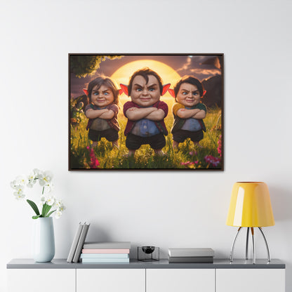 The Mischievous Trio at Sunset - Gallery Canvas Wraps, Horizontal Frame