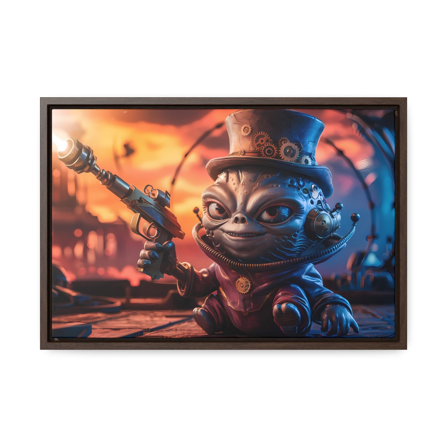 "Clockwork Gunslinger at Dusk" - Gallery Canvas Wraps, Horizontal Frame