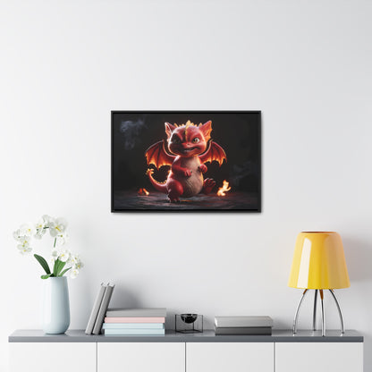 "Fiery Little Guardian" - Gallery Canvas Wraps, Horizontal Frame