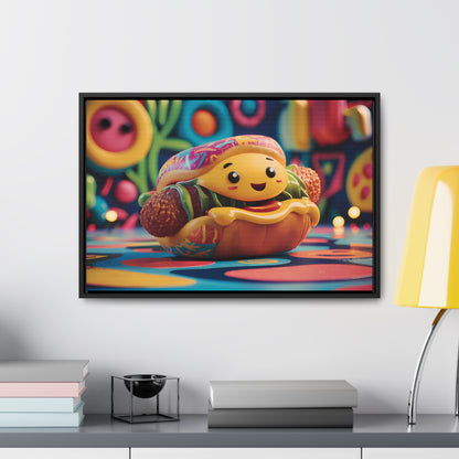 Cheerful Burger Adventure - Gallery Canvas Wraps, Horizontal Frame