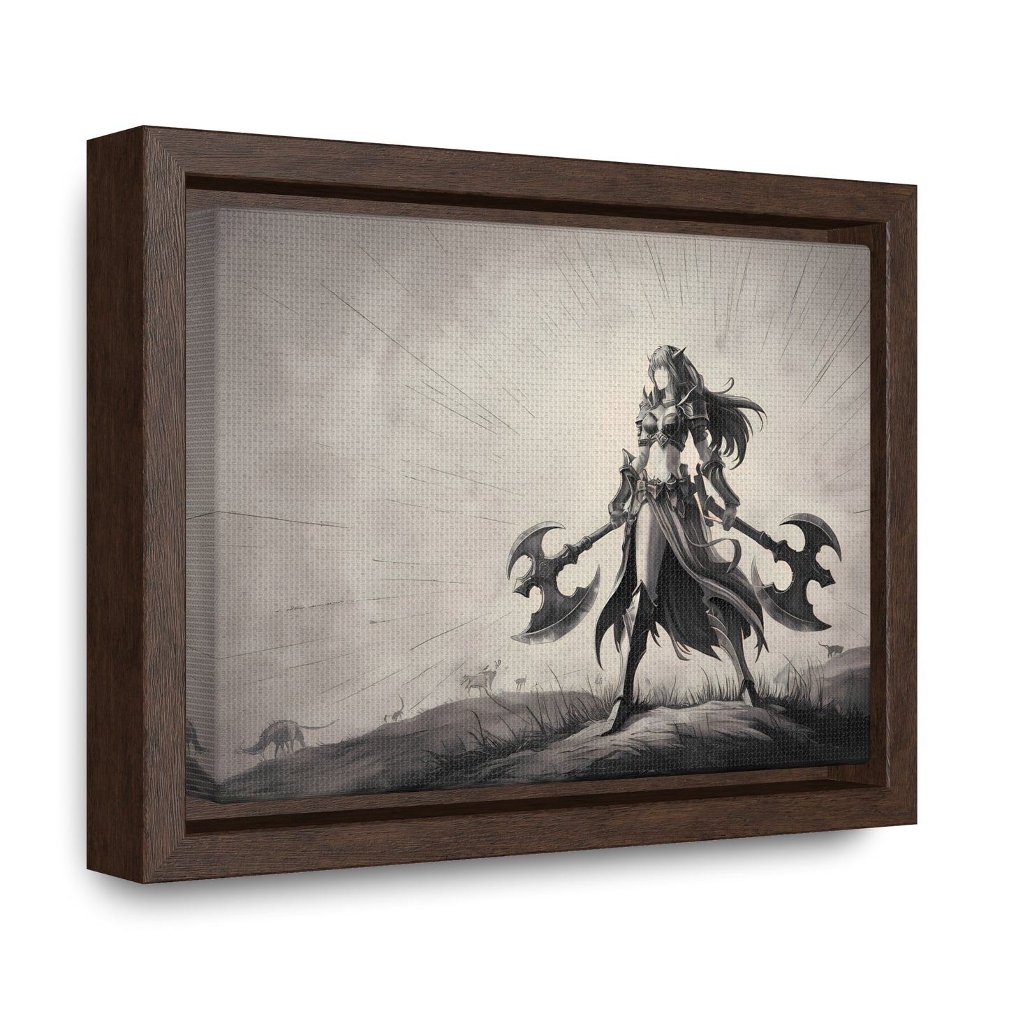 Warrior of the Twilight Plains - Gallery Canvas Wraps, Horizontal Frame